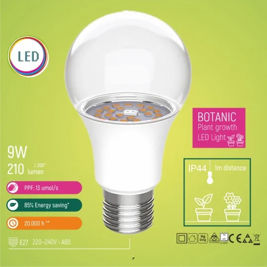 LED sijalica Mitea A60 za rast biljaka 9W E27