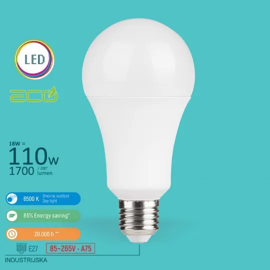 LED sijalica Mitea A75 6500K 18W E27