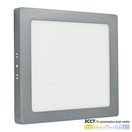 LED panel Mitea M18NK-SIL-CCT 18W 3000~6500K srebrni nadgradni kvadratni
