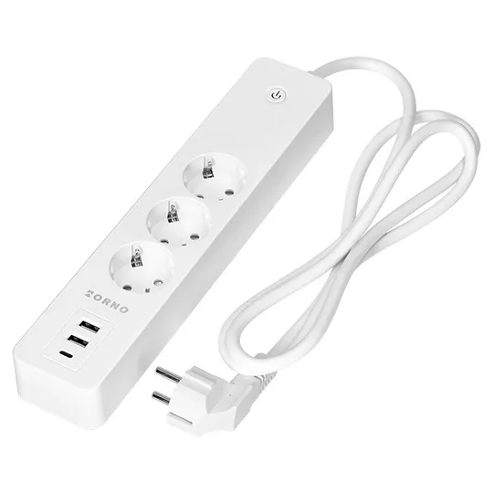 Pametni produžni kabl ORNO OR-SH-17520(GS)/W 1,8 m 3 utičnice + 3 USB beli