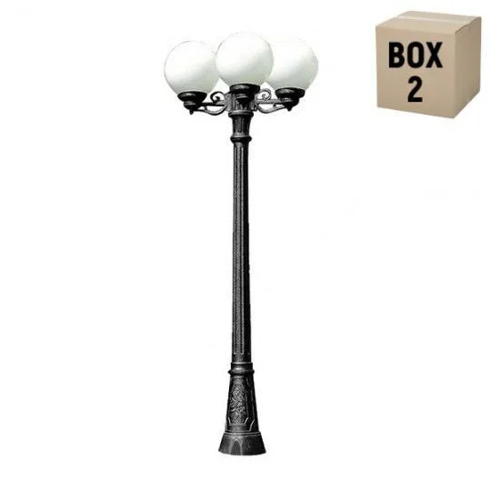 Stubna lampa Fumagalli GIGI/BISSO/G250 3L gore/dole 3xE27 IP55 sa LED sijalicom 6 W 2700K, crna