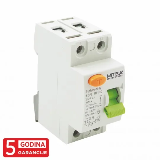FID sklopka Mitea Electric 25A 1P+N 30mA SGPL