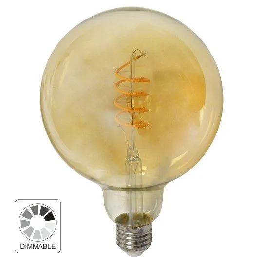 LED sijalica Mitea G125 2200K 4W E27 filament AMBER FLEX dimabilna