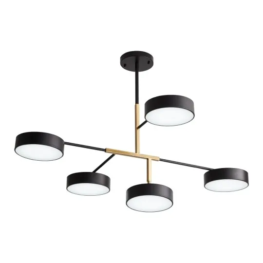 LED luster Mitea M10960-5 25 W 4000 K crno-zlatna