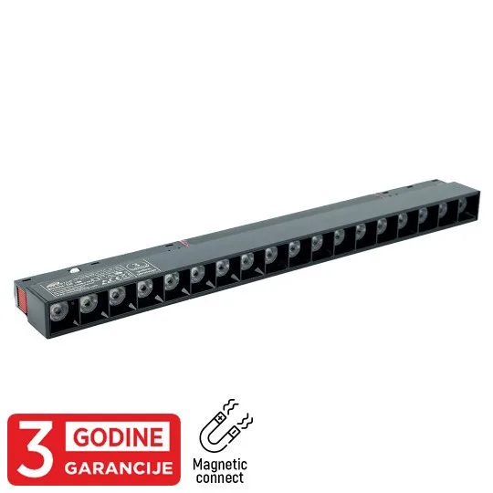 Magnetna linearna LED svetiljka Mitea M204004-330 18 W 3000K 48 V 24°, crna