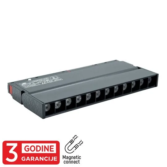 Magnetna zglobna linearna LED svetiljka Mitea M204011-235 12 W 4000K 48 V 24°, crna