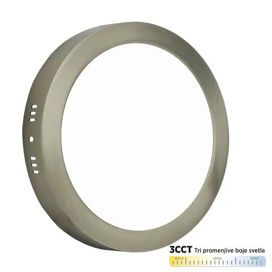 LED panel Mitea M18NO-SN-CCT 18W 3000~6500K saten nikl nadgradni okrugli
