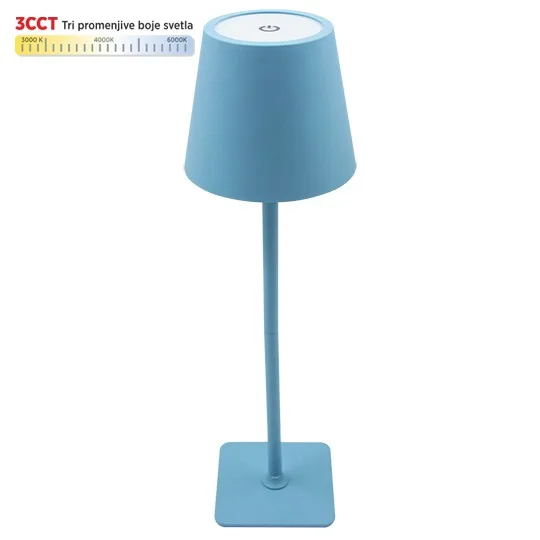 LED stona lampa Mitea M6002-P, 2 W, 3000 K / 4000 K / 6000 K, plava