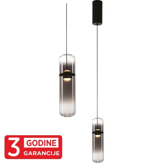 LED visilica Mitea SHADOW MAP9504-1 6W, crna i dim staklo
