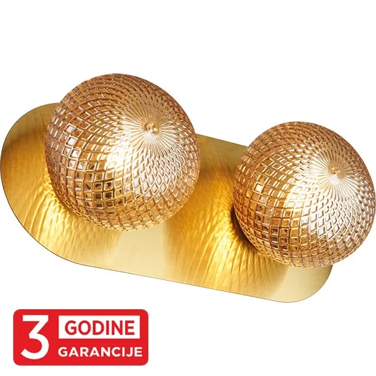 Zidna lampa Mitea MAW9526-2 2xG9 staro zlato + amber