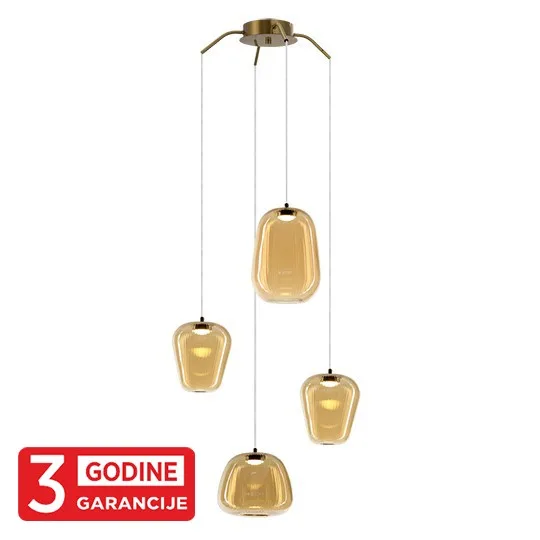 LED visilica Mitea MAP9461-4 16 W 3000 K staro zlato + amber