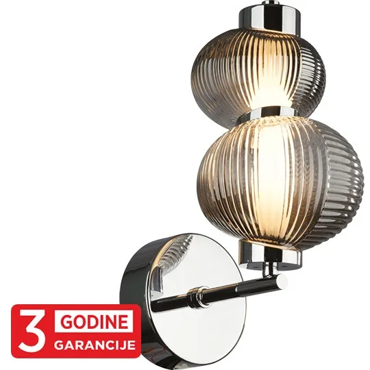 LED zidna lampa Mitea MAW9401-1B 8 W 3000 K hrom + smoky