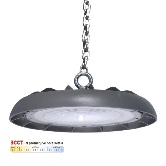 Industrijska LED UFO svetiljka Mitea M460100-S6-CCT 100 W 3CCT IP65 siva