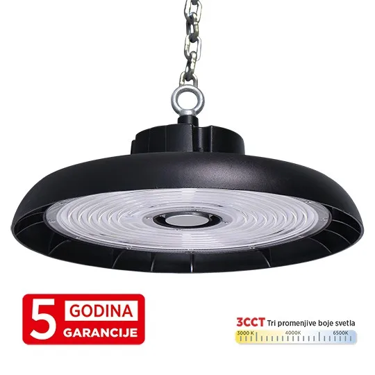 Industrijska LED UFO svetiljka Mitea M460200-C5-CCT 200 W 3CCT IP65 crna