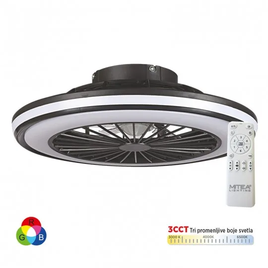 Plafonski ventilator Mitea MV5025-RGB-B, crna