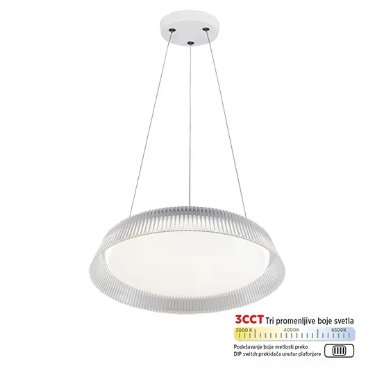 LED visilica Mitea M205538 15 W CCT bela