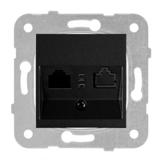 Telefonska priključnica CAT3 RJ11 1M Panasonic Karre Plus WKTT0402-2BL, crna