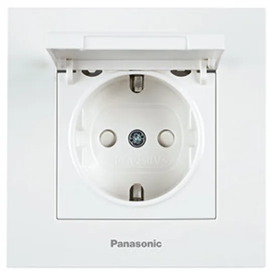 Monofazna utičnica Panasonic Karre Plus bela sa poklopcem