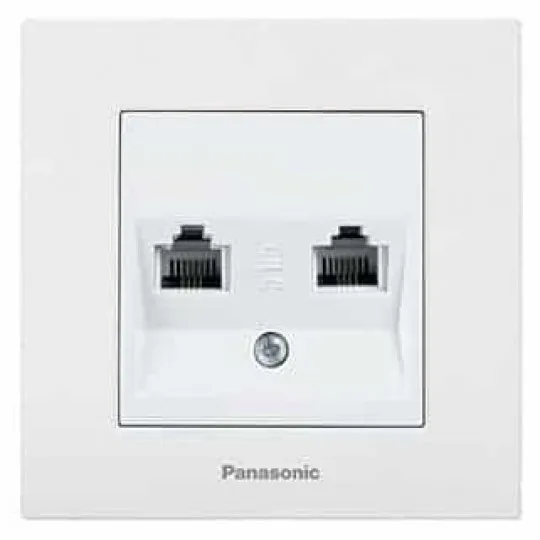 Dupla telefonska priključnica CAT3 RJ11 2M Panasonic Karre Plus WKTC0403-2WH, bela