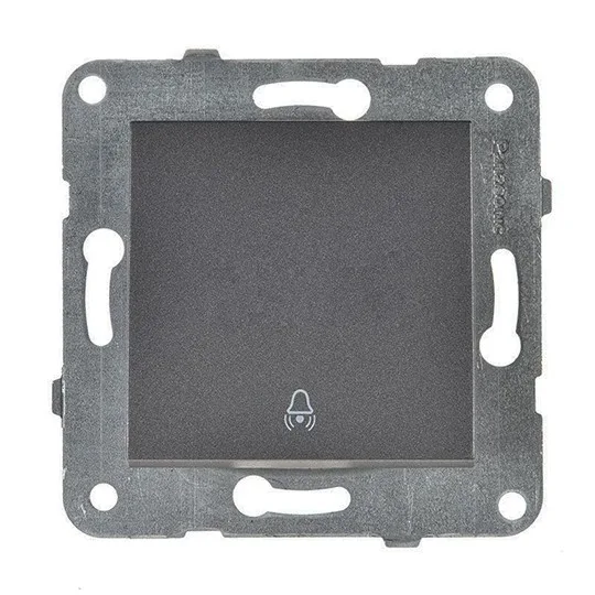 Vijčani taster zvona Panasonic Karre Plus 10 A 250 V WKTT0019-2DG, tamno sivi