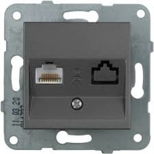 Računarska priključnica CAT5e 1M Panasonic Karre Plus WKTT0404-2DG, tamno siva