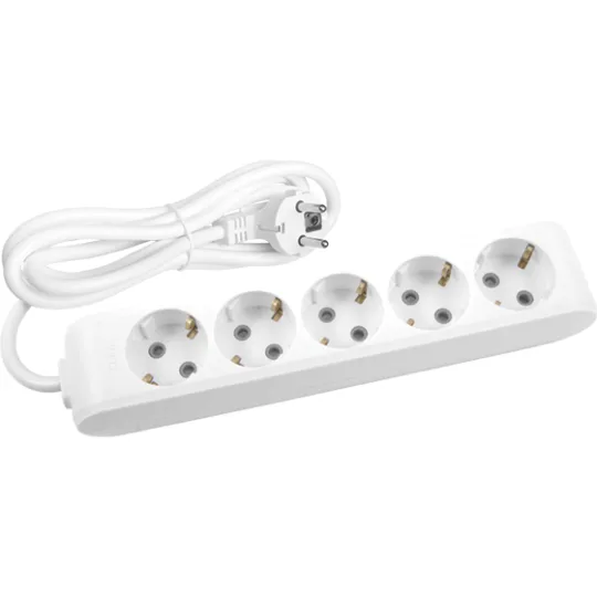 Petostruka prenosna priključnica Panasonic X-tendia 5M 3x1,5 mm² 16 A 250 V 3 m WLTB0453-2WH, bela