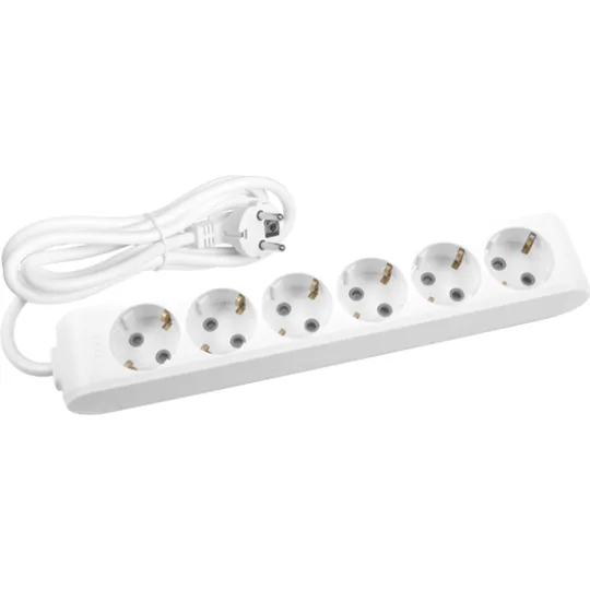 Šestostruka prenosna priključnica Panasonic X-tendia 6M 3x1,5 mm² 16 A 250 V 5 m WLTB0465-2WH, bela
