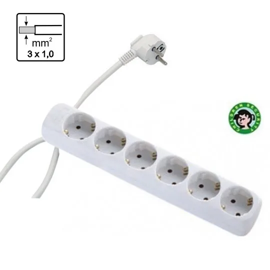 Produžni kabl Mitea ME-PKL6-1.5M 1,5 m 6 utičnica beli