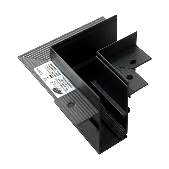 Ugaoni zidni slim ugradni L nastavak 12 mm za šinu za 48 V magnetnu LED rasvetu Mitea 80x80 mm, crni